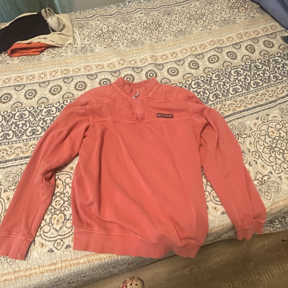 Medium Vineyard Vines Quarter Zip (shep shirt) Salmon